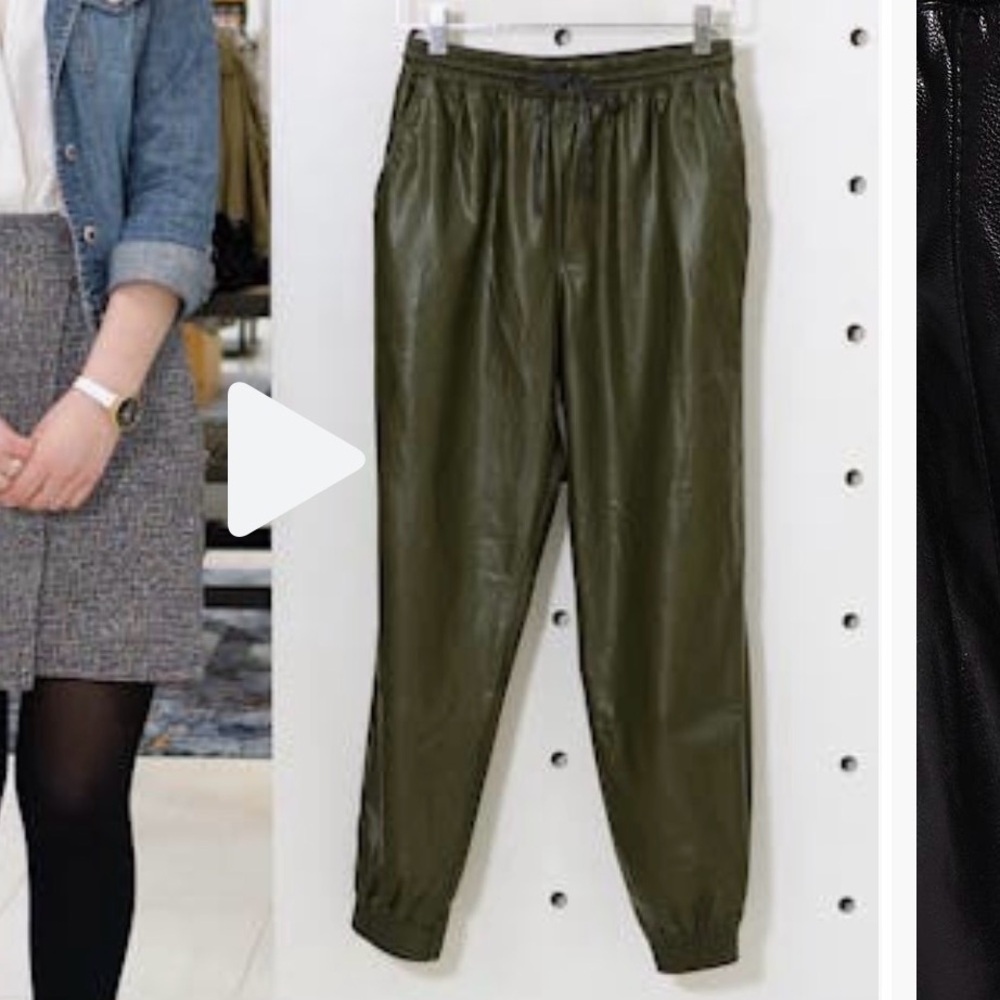 BP Olive Faux Leather Joggers
